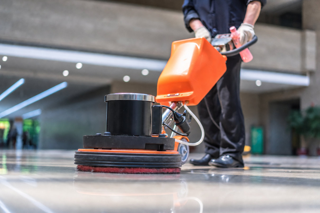 Professional concrete flooring contractor working in Parkland, FL